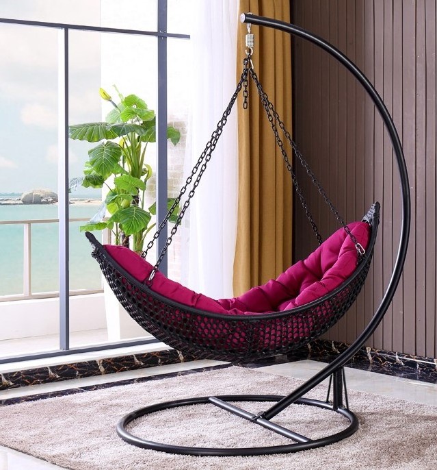 Fashion Metal Design Outdoor Garden Furniture Rattan Patio Swing Chair