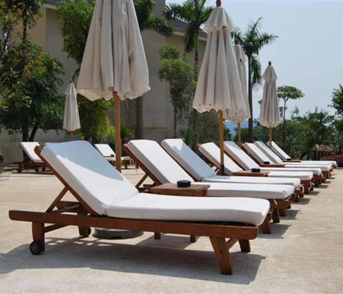 Wooden Resort Leisure Hotel Garden Swimming Pool Chair Patio Sun Lounger Sun Bed Beach Lounge Outdoor Chair