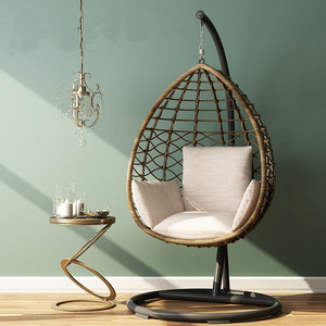 Modern Indoor Garden Furniture Egg Hanging Rattan Patio Swing Chair