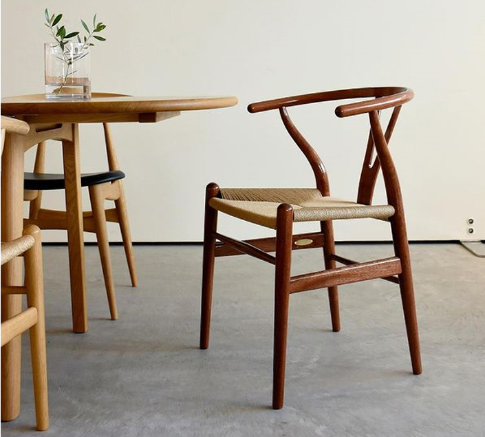 Popular Restaurant Coffee Furniture Creative Wishbone Solid Dining Wood Modern Chair