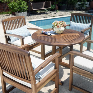 Wholesale Price Cheap Teak Wood Patio Resort Garden Chair Table Pool Outdoor Furniture