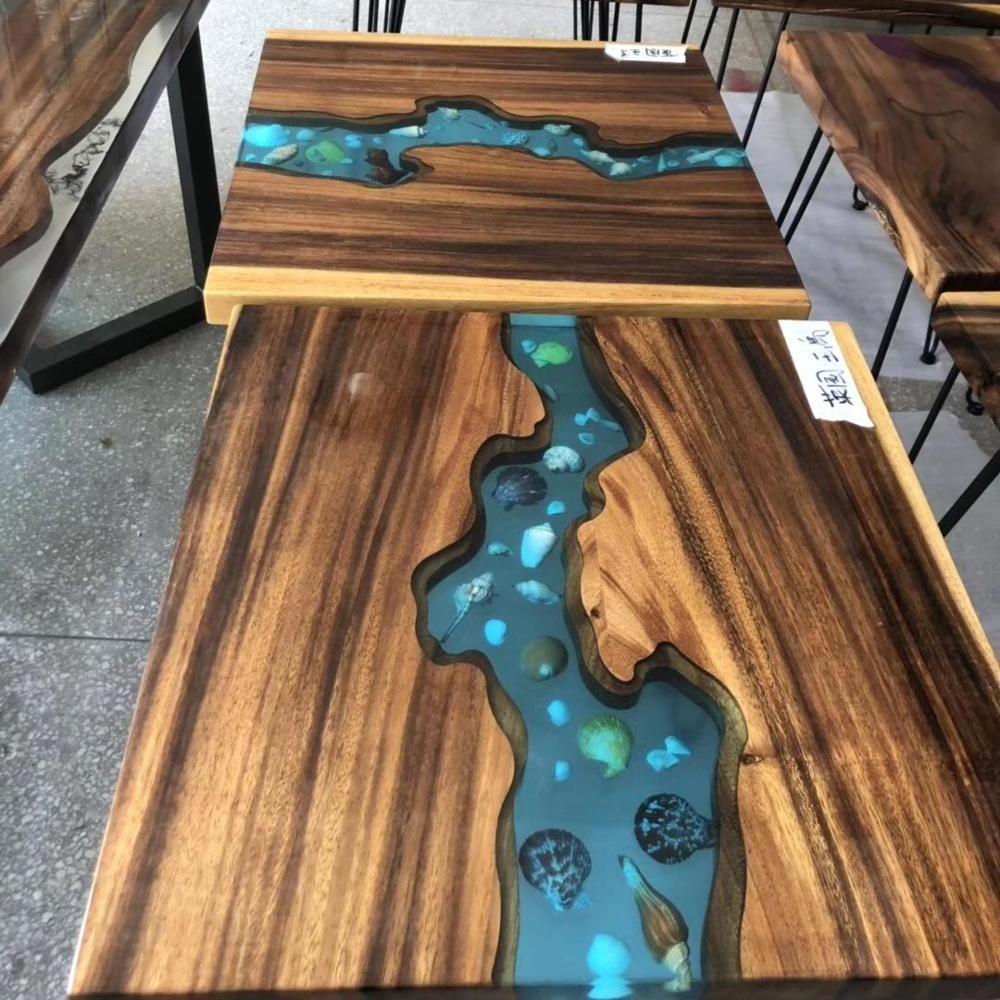 Walnut High End Special Design Solid Wood Slab epoxy resin table top