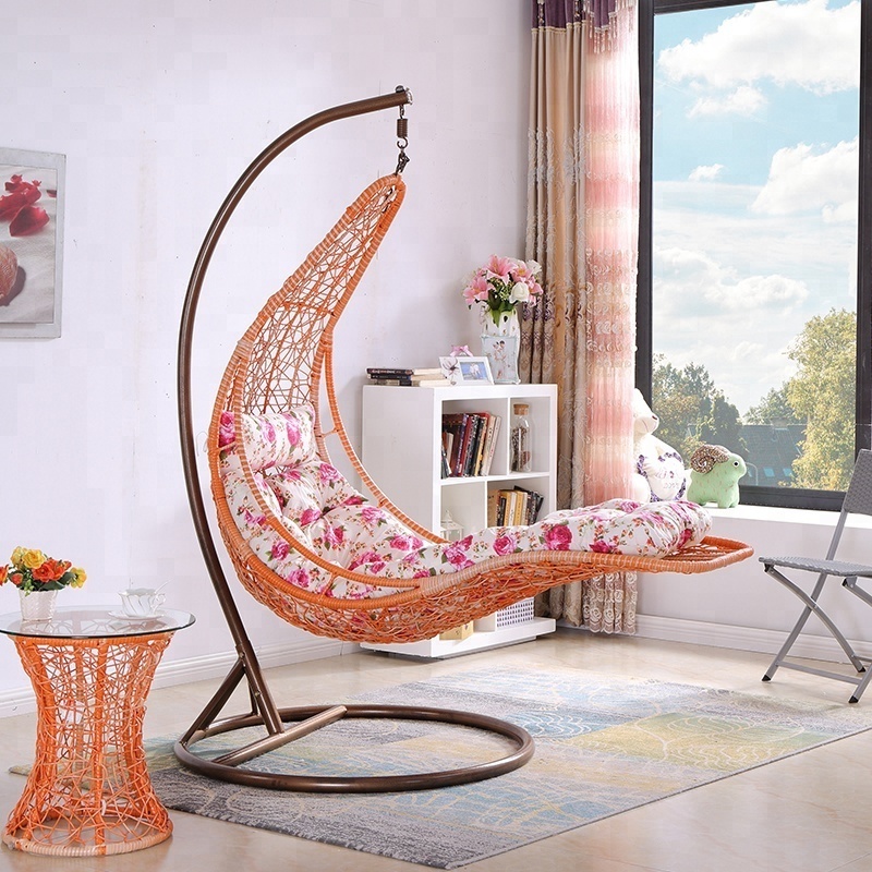 Cheap indoor jhula wicker chair swing bed