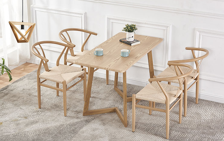 Popular Restaurant Coffee Furniture Creative Wishbone Solid Dining Wood Modern Chair