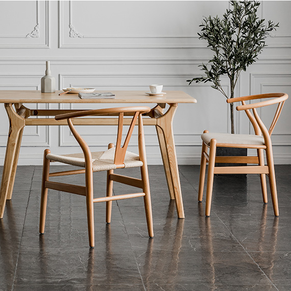 Popular Restaurant Coffee Furniture Creative Wishbone Solid Dining Wood Modern Chair