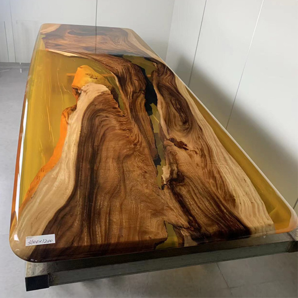 Walnut High End Special Design Solid Wood Slab epoxy resin table top