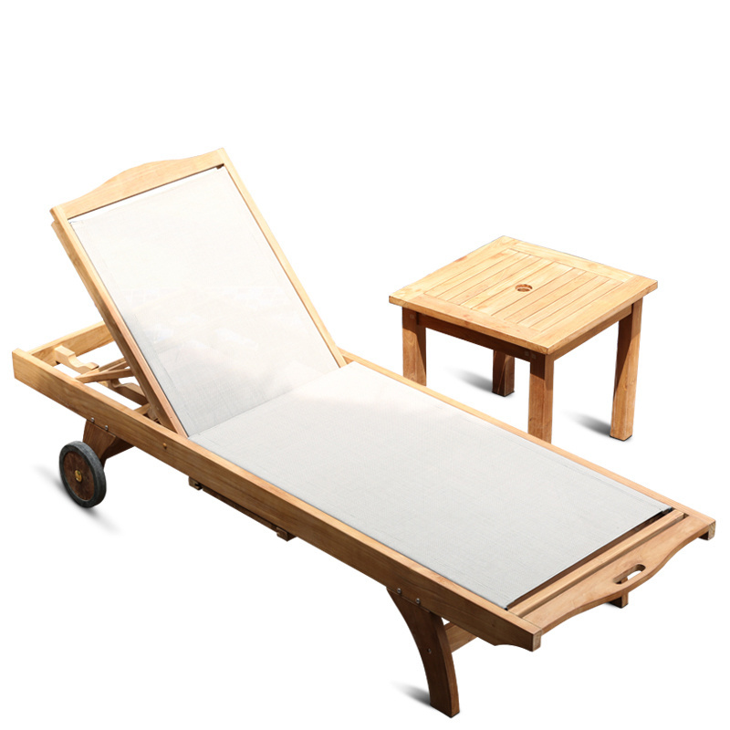 Portable Garden Outdoor Furniture Wooden Sun Lounge Swimming Pool Hotel Beach Chair