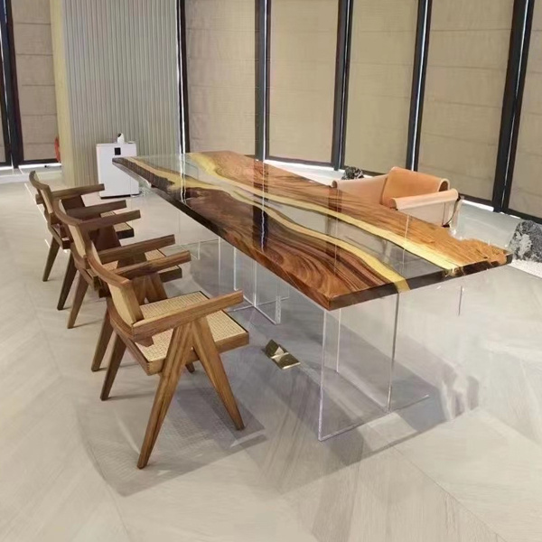 Walnut High End Special Design Solid Wood Slab epoxy resin table top