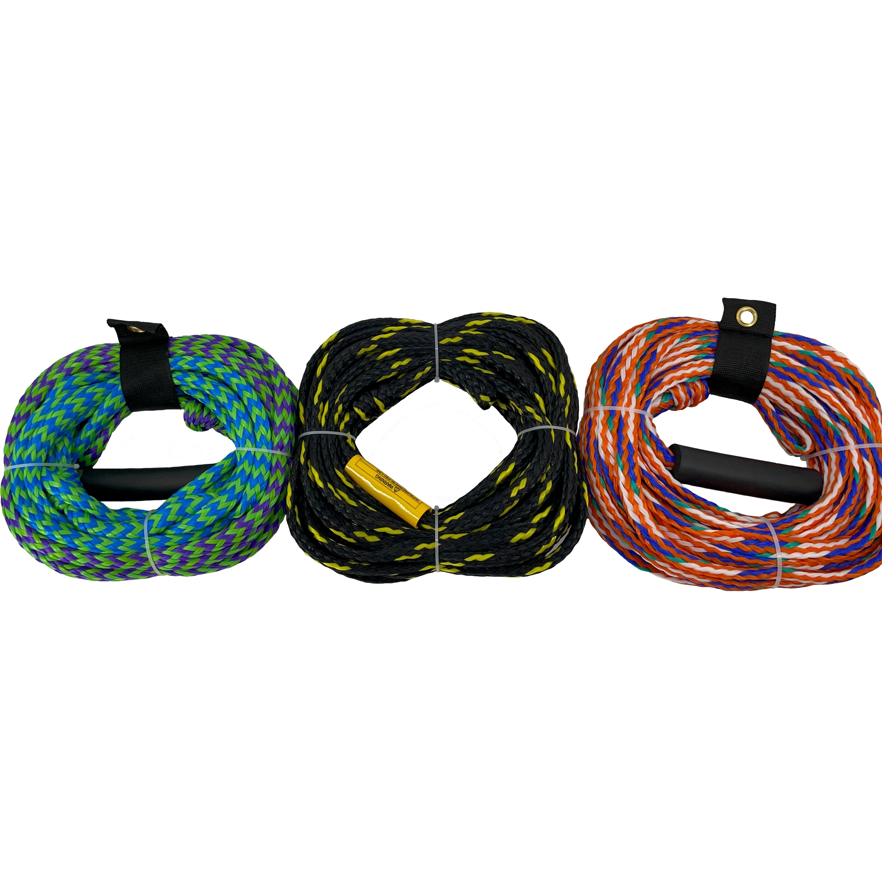 60ft 6000lb Towable Rope for Boat Water Traction Towable Tube Towing Rope 100% New Polyethylene Hollow Braided Rope Heavy Duty