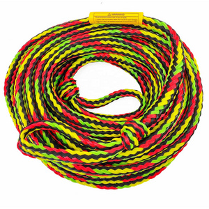 60ft 6000lb Towable Rope for Boat Water Traction Towable Tube Towing Rope 100% New Polyethylene Hollow Braided Rope Heavy Duty