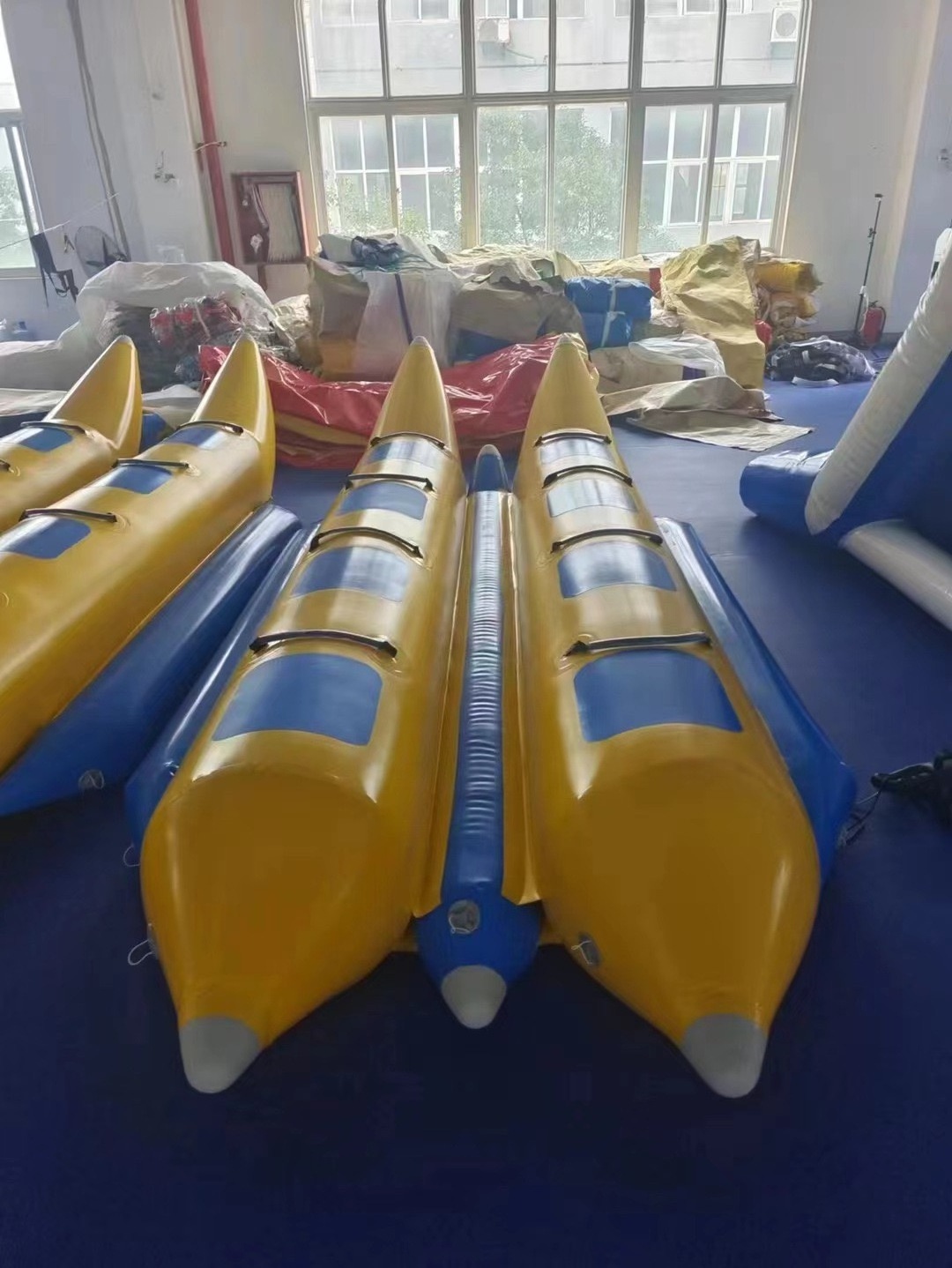 Double Row Floating Water Bike Pedal Boat 8 Person Inflatable Banana Boat