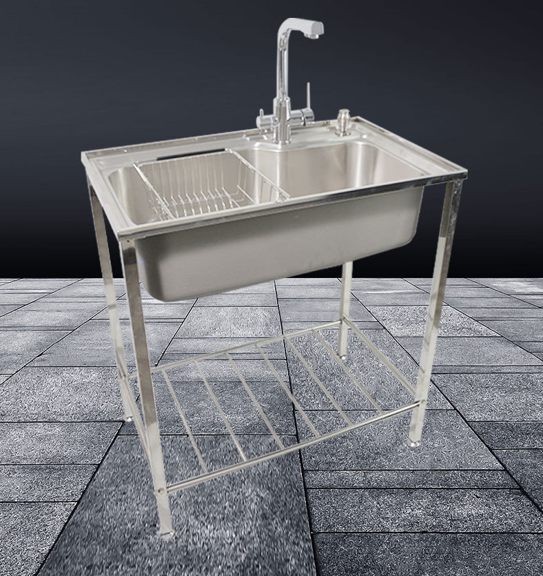 outdoor hospital operated hand wash assembled portable stainless steel sink with stand freestanding sink