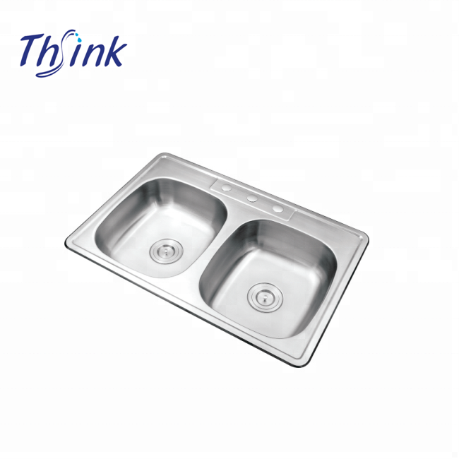 new modern commercial double bowl 304 stainless steel new coming kitchen sinks