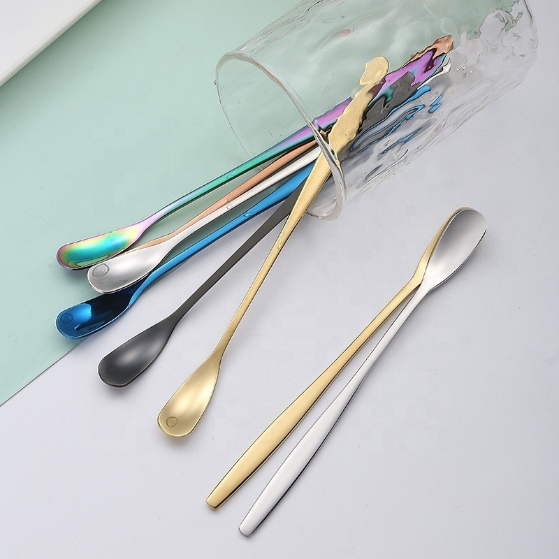 Stainless Steel  COCKTAIL stirring spoon Long handle ice tea  small coffee spoons   Dessert SPOONS Wholesale Customized  Gifts