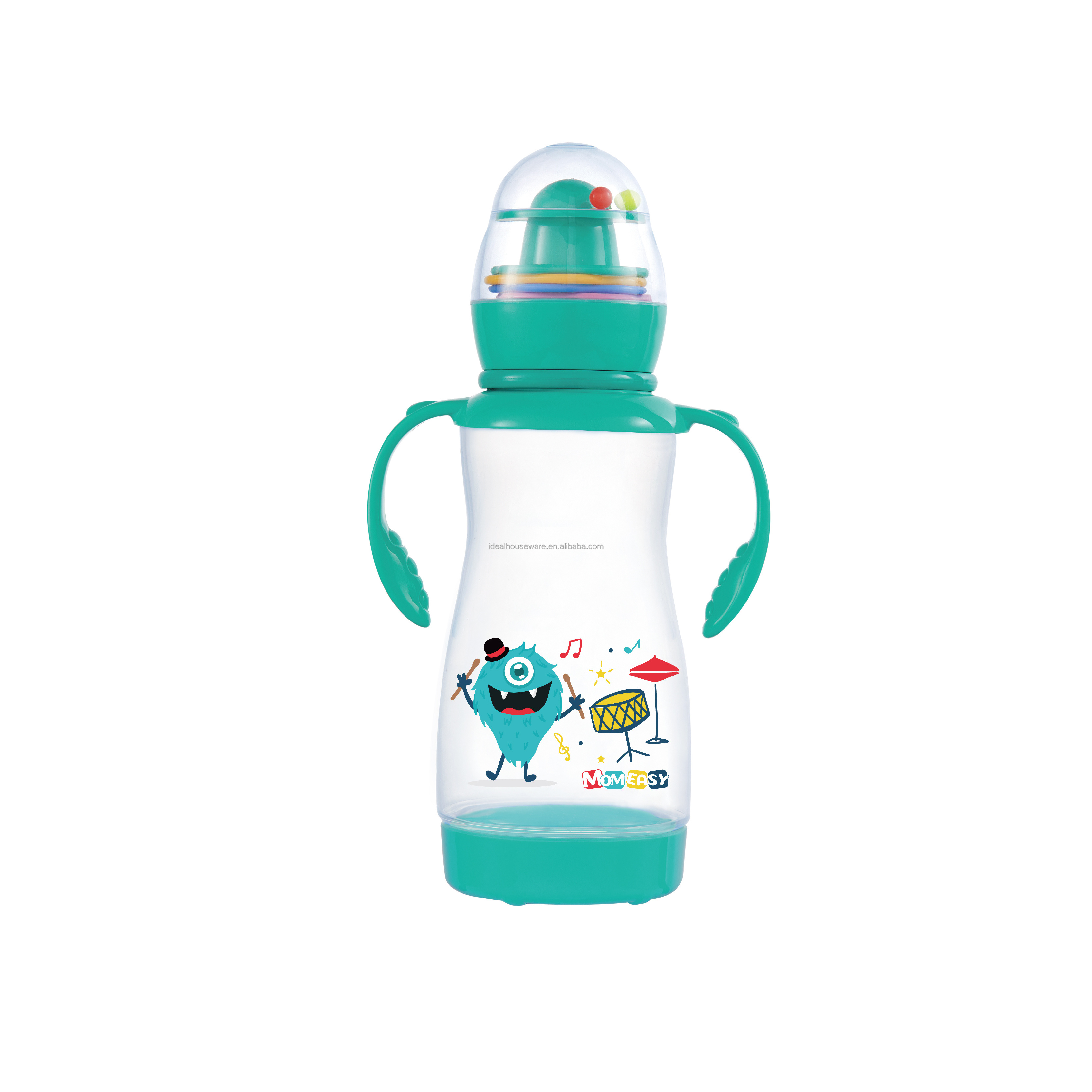 9oz PP Standard-Neck Baby Feeding Bottle With Double Handles, Funny Baby Bottle, New design baby feeding bottle