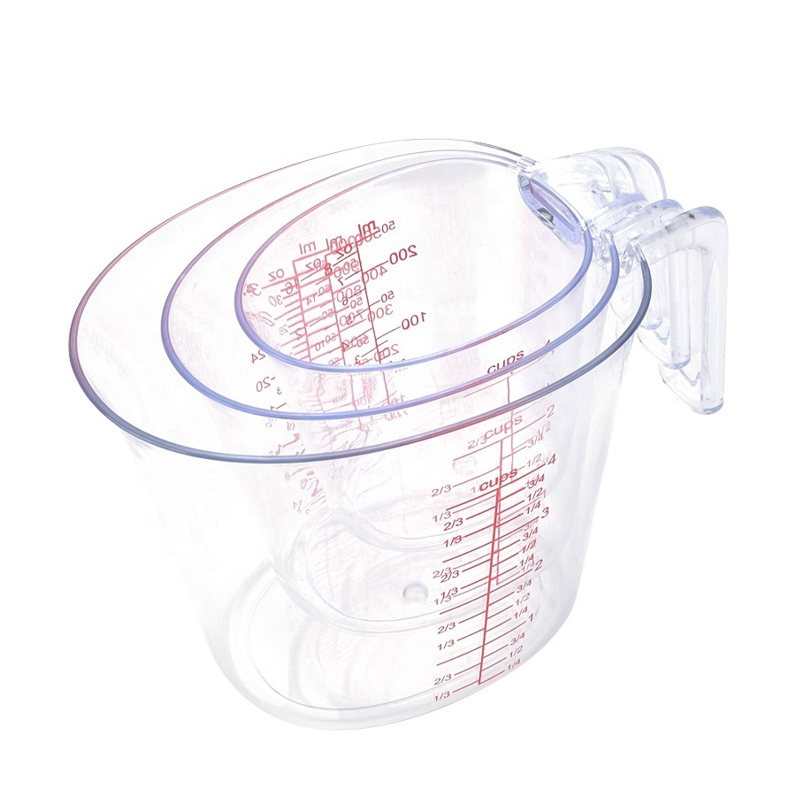 Transparent PC Graduated Measuring Beaker Cup 1000ml Plastic Measuring Cups With Angled Grip