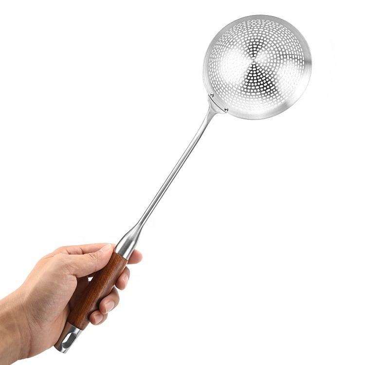 Wholesale Kitchen Tools Accessories Chef Spoon 8 Inch Stainless Steel Strainer Slotted Skimmer