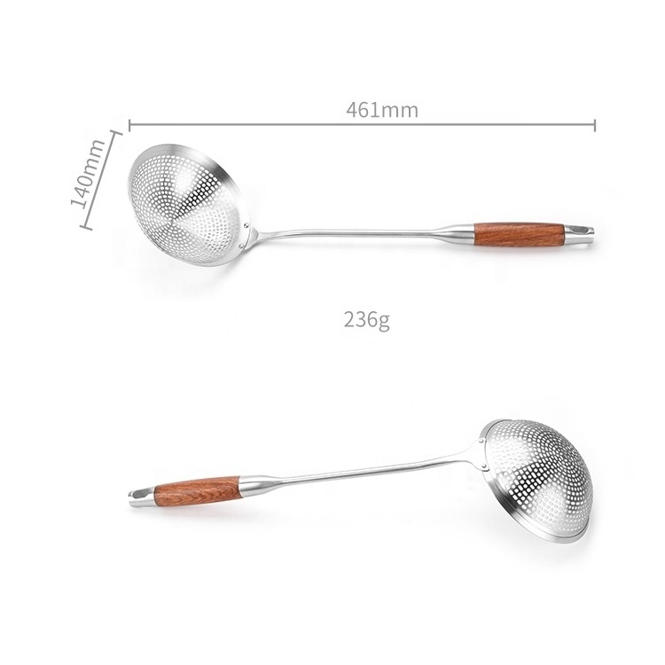 Wholesale Kitchen Tools Accessories Chef Spoon 8 Inch Stainless Steel Strainer Slotted Skimmer