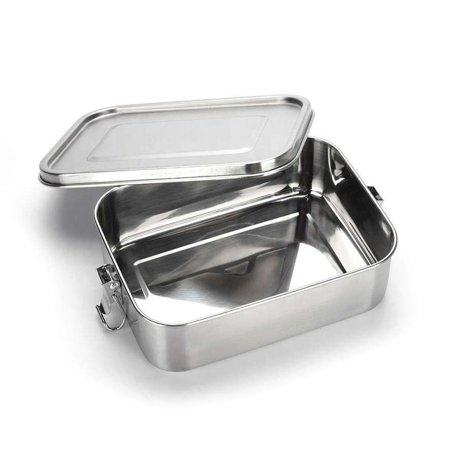 Food grade Metal Food Compartment Container Lunchbox wholesale 304 stainless steel lunchbox