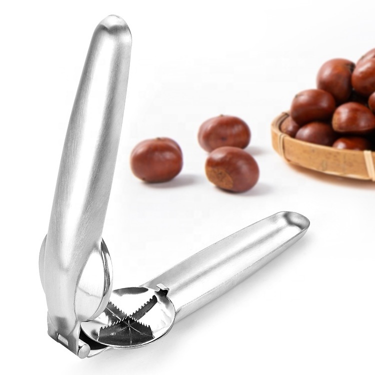 Multifunctional Kitchen Tools Stainless Steel Clip Nut Cracker Sheller Peeler Chestnut Cutter