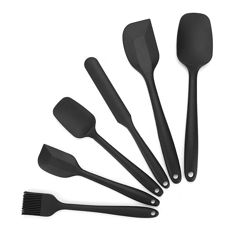 6 Piece Cake Baking Spatula and Brush Set Heat Resistant Cooking Silicone Offset Kitchen Spatula Set