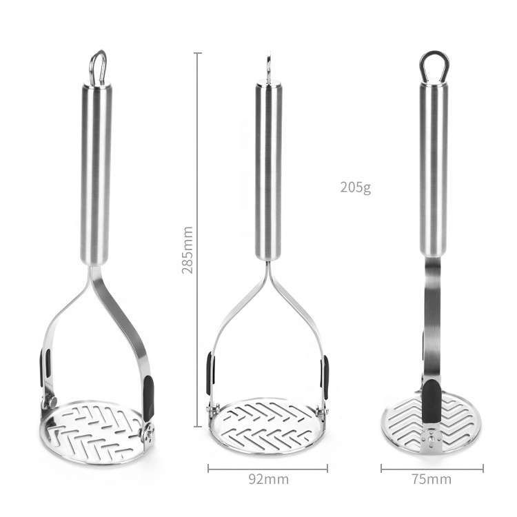 Kitchen Gadget Heavy Duty Stainless Steel Folding Avocado Potato Masher For Mashing Potatoes Fruits