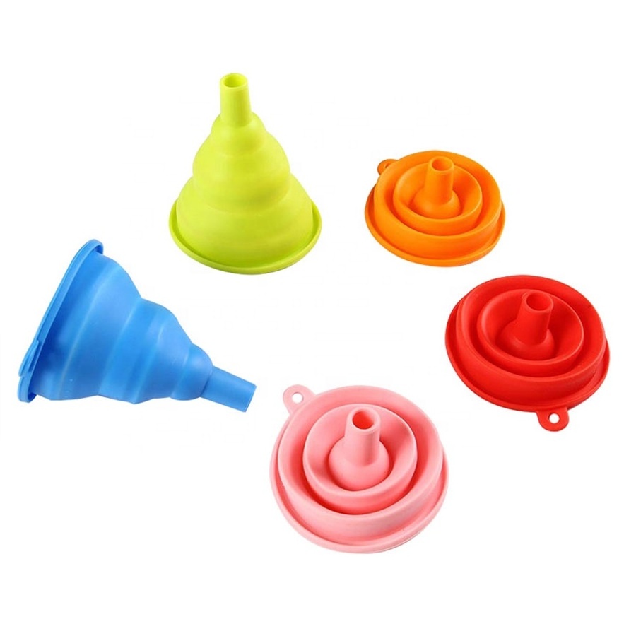 Hot Sell New Product Silicone Rubber Foldable Funnel For Kitchen Accessories