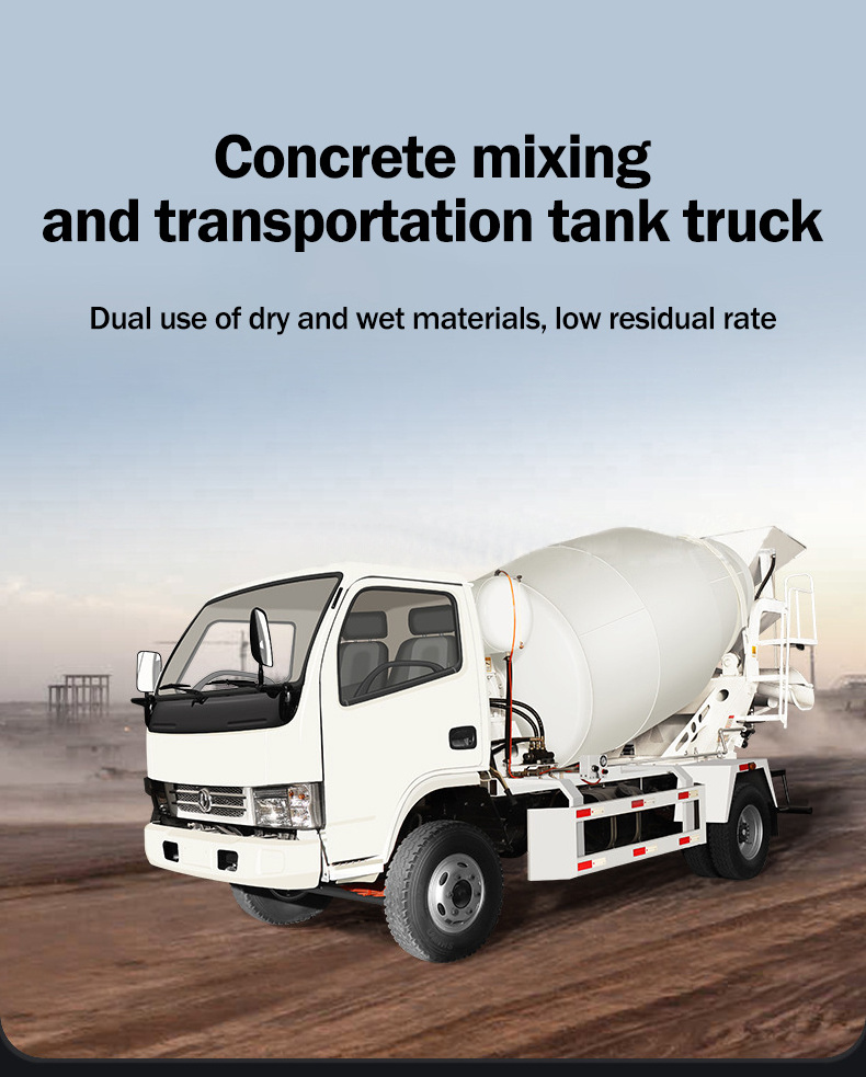 6 cubic yards cement concrete mixer 4 Wheeler Trucks Boom Pump 4x2 Mixer Truck for building works