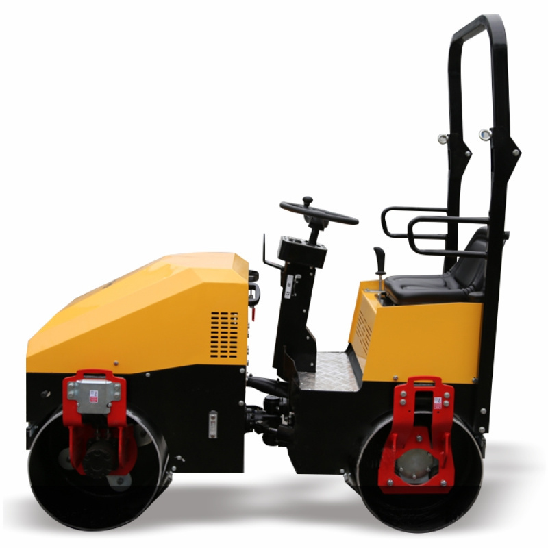 High Performance Road Roller 1 Ton Road Compactor Roller With Hydraulic Vibration Double Drum Road Roller