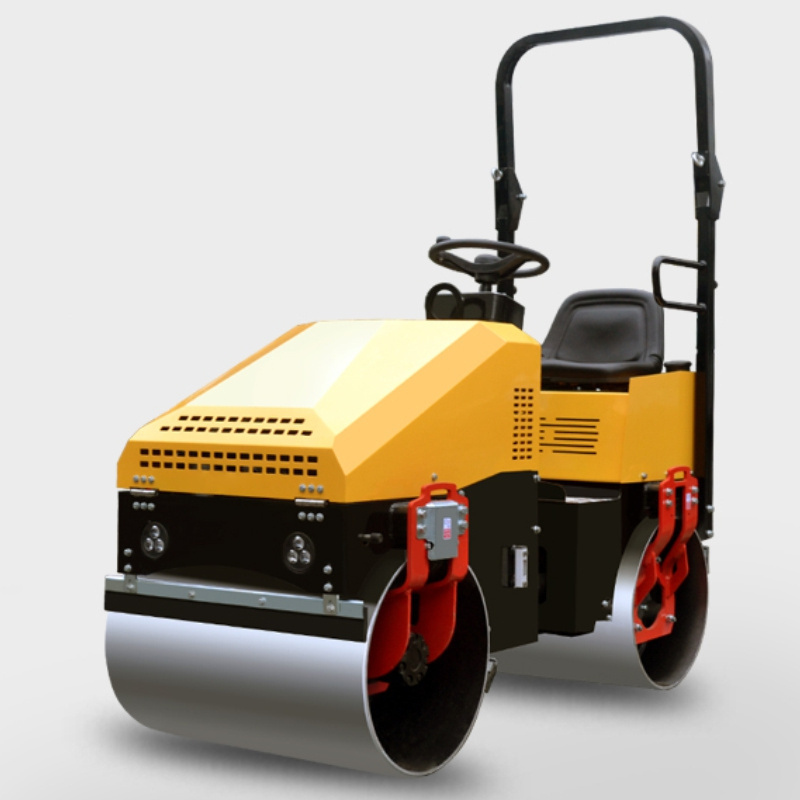 High Performance Road Roller 1 Ton Road Compactor Roller With Hydraulic Vibration Double Drum Road Roller