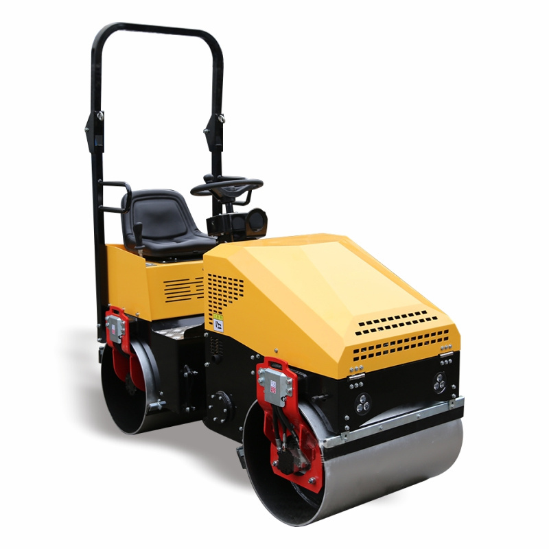 High Performance Road Roller 1 Ton Road Compactor Roller With Hydraulic Vibration Double Drum Road Roller