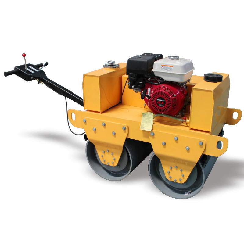 Walking behind double drum vibratory diesel engine 9hp small compaction roller compactor 2 ton hand compact mini road roller