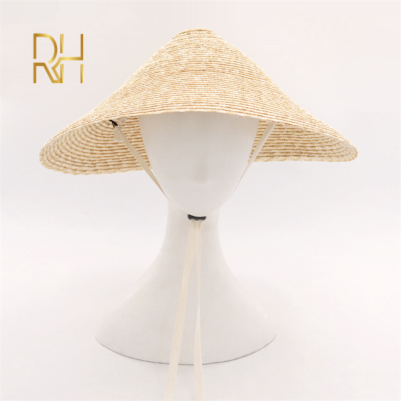 Wholesale Coolie Wheat Straw kids adults Sun Hat Garden Farmer Fishing Cap With Windproof Rope For Japanese