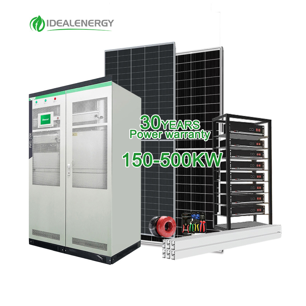 IDEAL hot sale solar cells panel set inverter 380kw 400kw 420kw hybrid solar system power kit with lithium battery