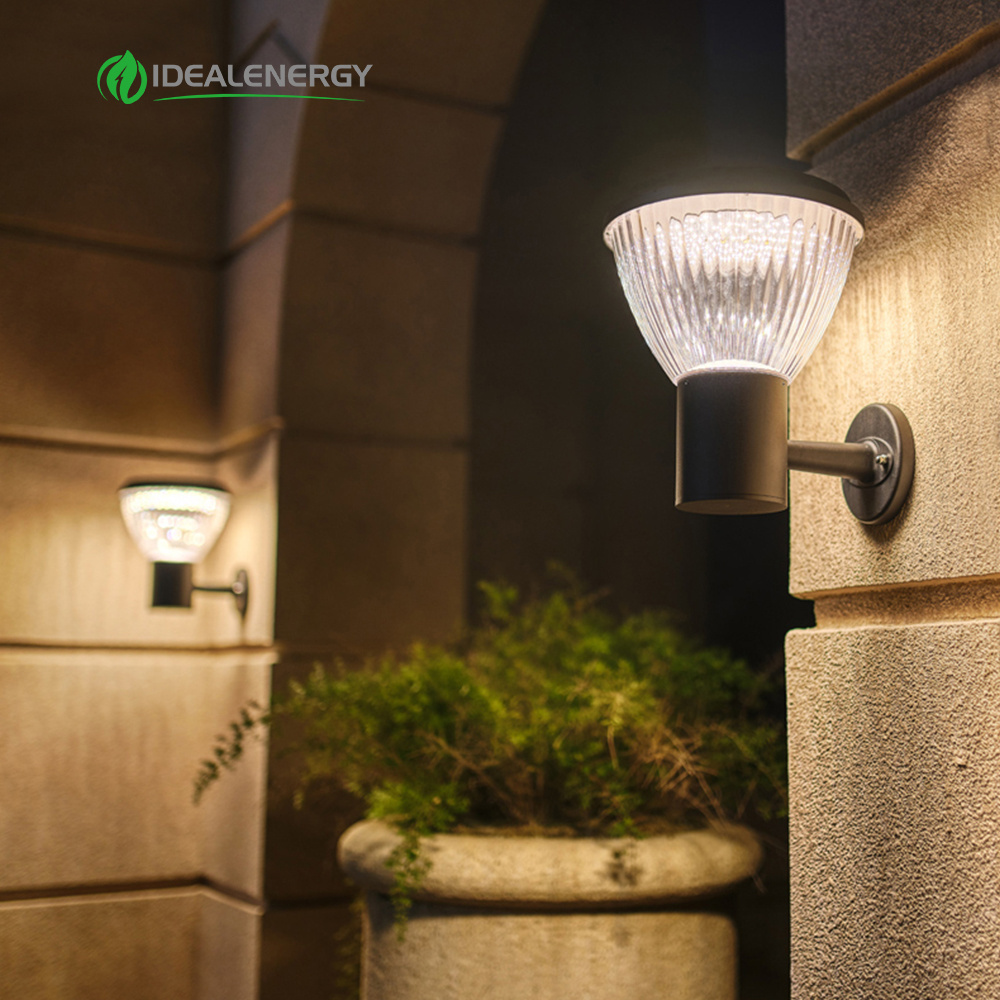 home outdoor decoration patio garden gate solar powered sensor wall mounted sensor fence deck post pillar lamp led yard light