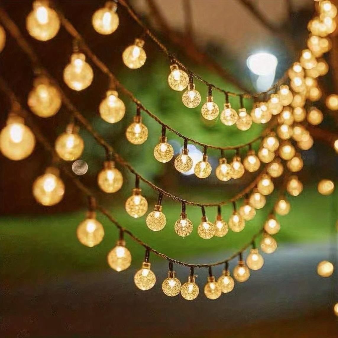 Globe String Lights USB Battery Powered Bubble Crystal Ball String Lights Shining Bulb Hanging Lights for Indoor Outdoor Party