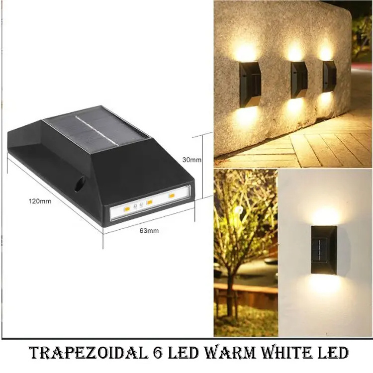 Warm White Patio Doors Fence Deck Garden Lighting Waterproof Small Step Lamp Outdoor Solar Up and Down Wall Lights