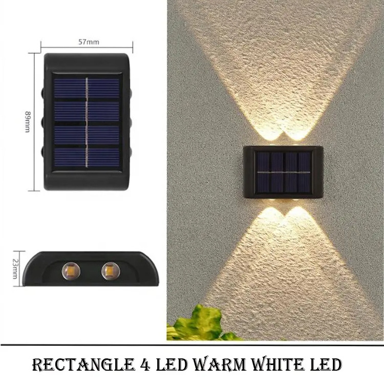 Warm White Patio Doors Fence Deck Garden Lighting Waterproof Small Step Lamp Outdoor Solar Up and Down Wall Lights