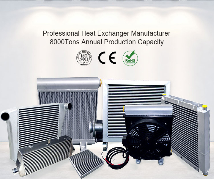 High quality aluminum fin oil heat cooler OEM manufacturers aluminum hydraulic oil air cooler