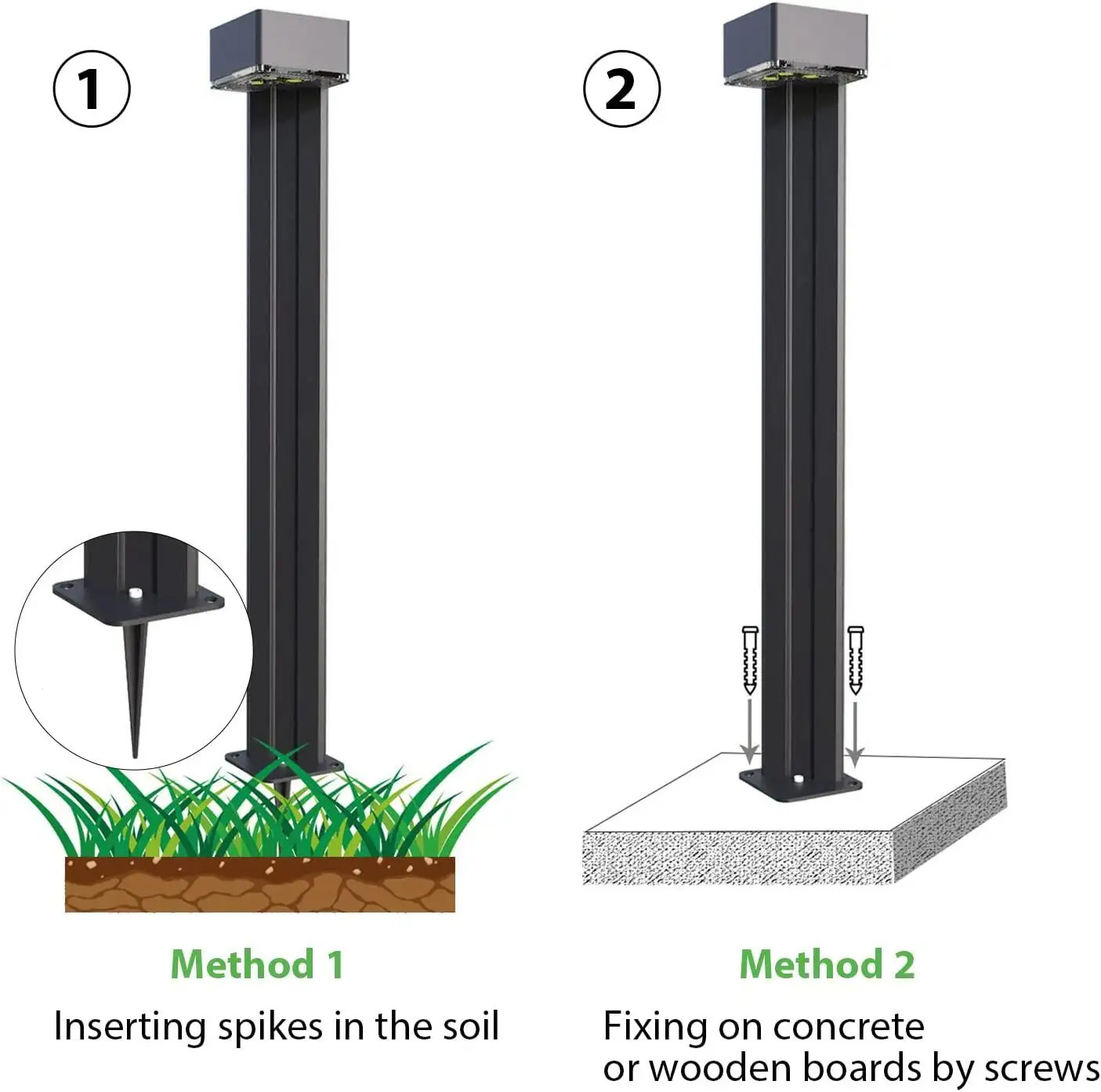 2024 new 2 Pack Tall Solar Lamp Post Lights for Outside, Cast Aluminum Solar Garden Lights Outdoor Waterproof, Solar Landscape L