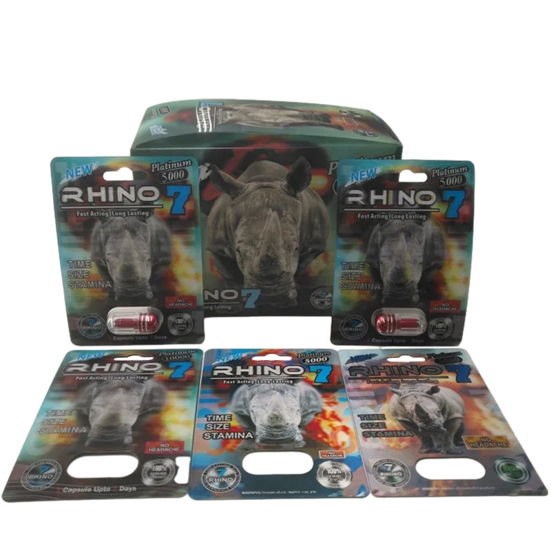 Rhino Hard Steel Male Sex Enhancement for Men Drink Capsule Bottle Printing Stickers Label Pills Card Packaging Paper Box