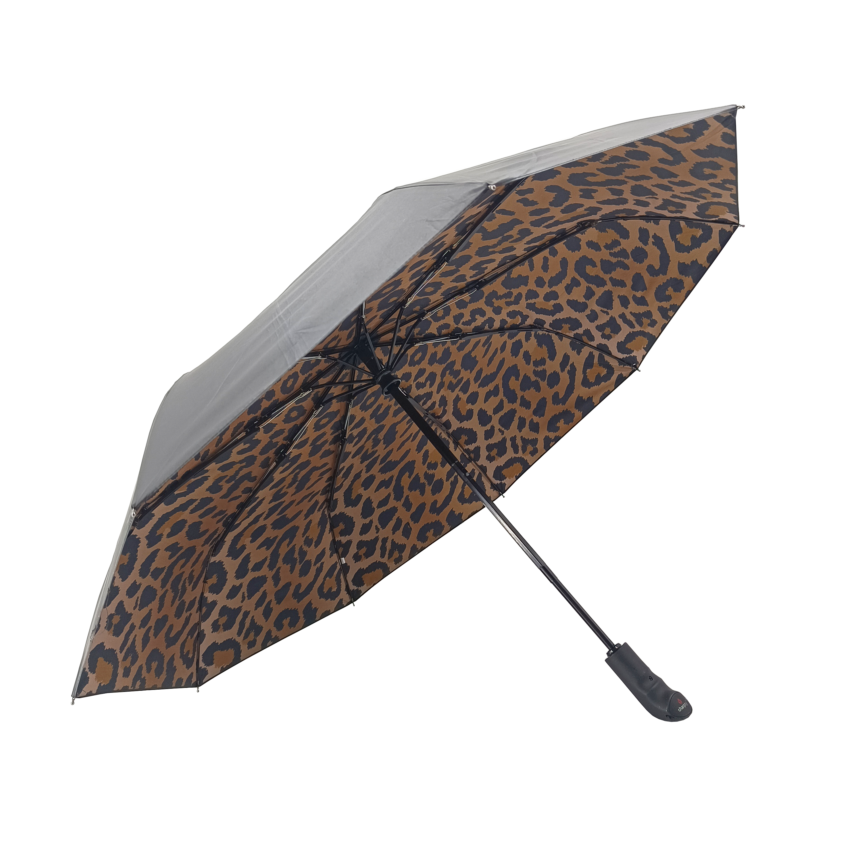 Leopard Print Pattern Foldable Sun-proof Fully Automatic 3 Folding Waterproof Windproof UV Protect Umbrella