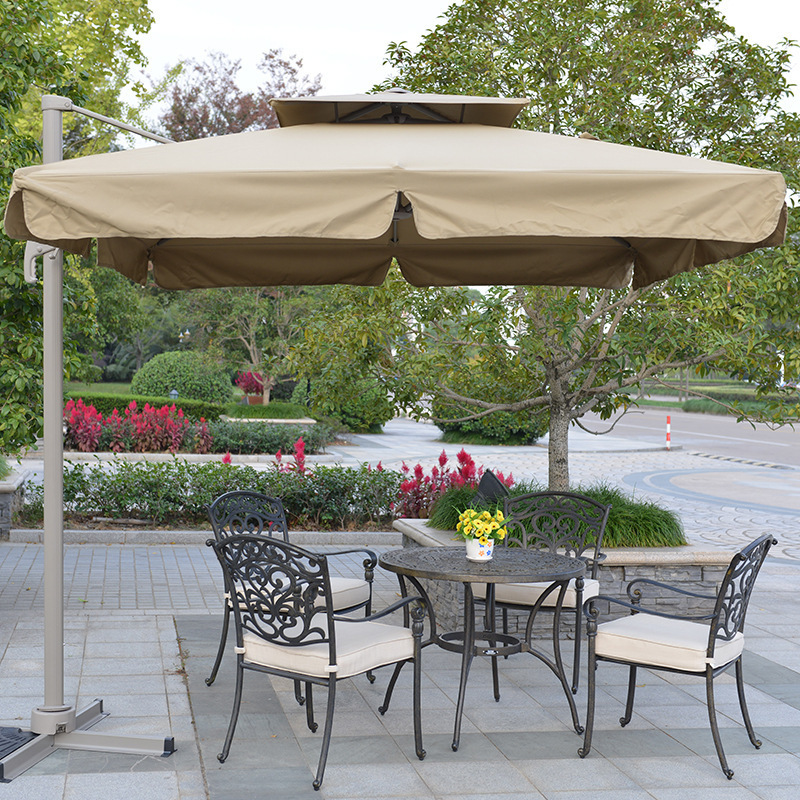 3.5x3.5 meter double vent square shape garden umbrella outdoor parasol commercial parasol patio umbrellas