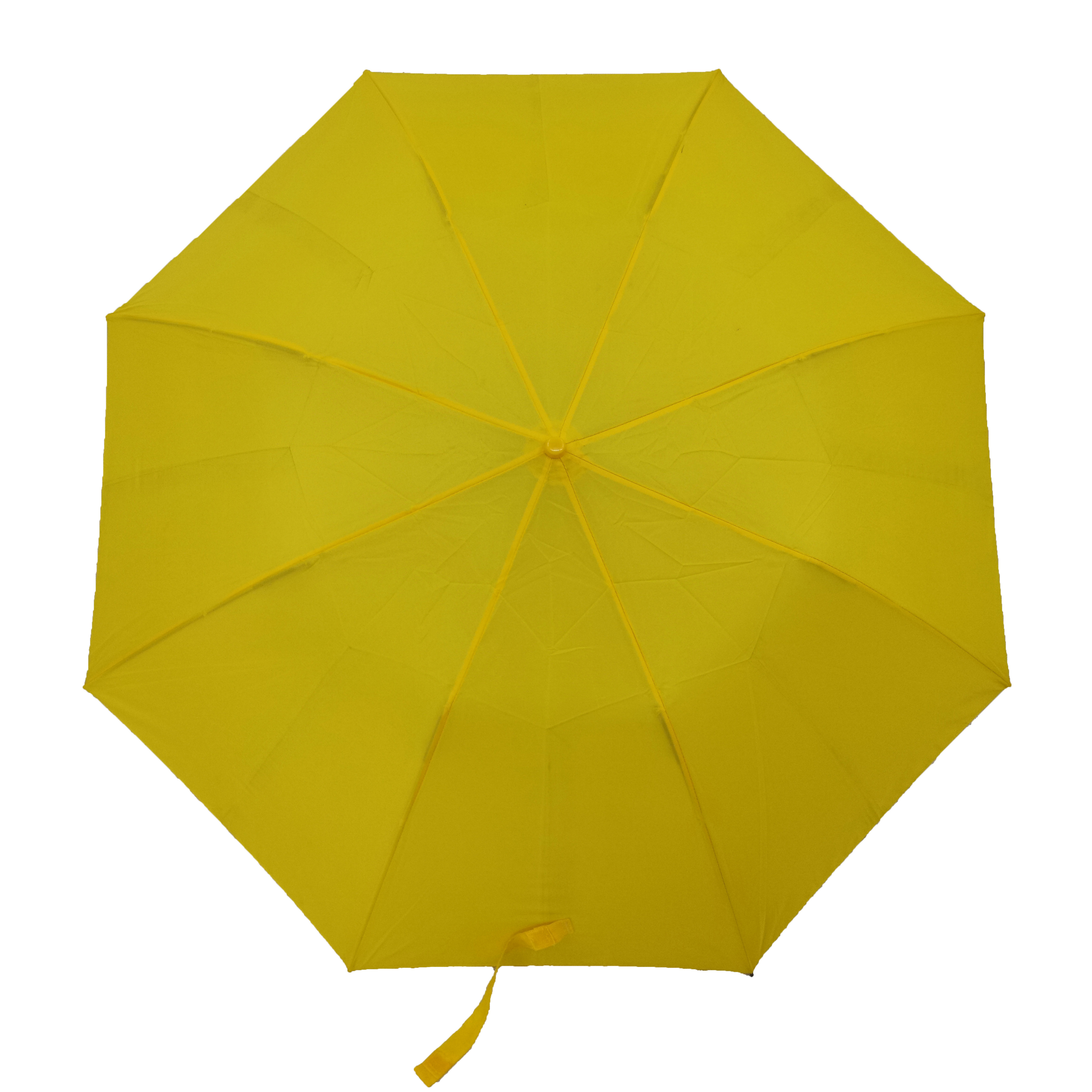 21 Inch Yellow Cute Duck Wooden Handle 2 Fold Travel Umbrella