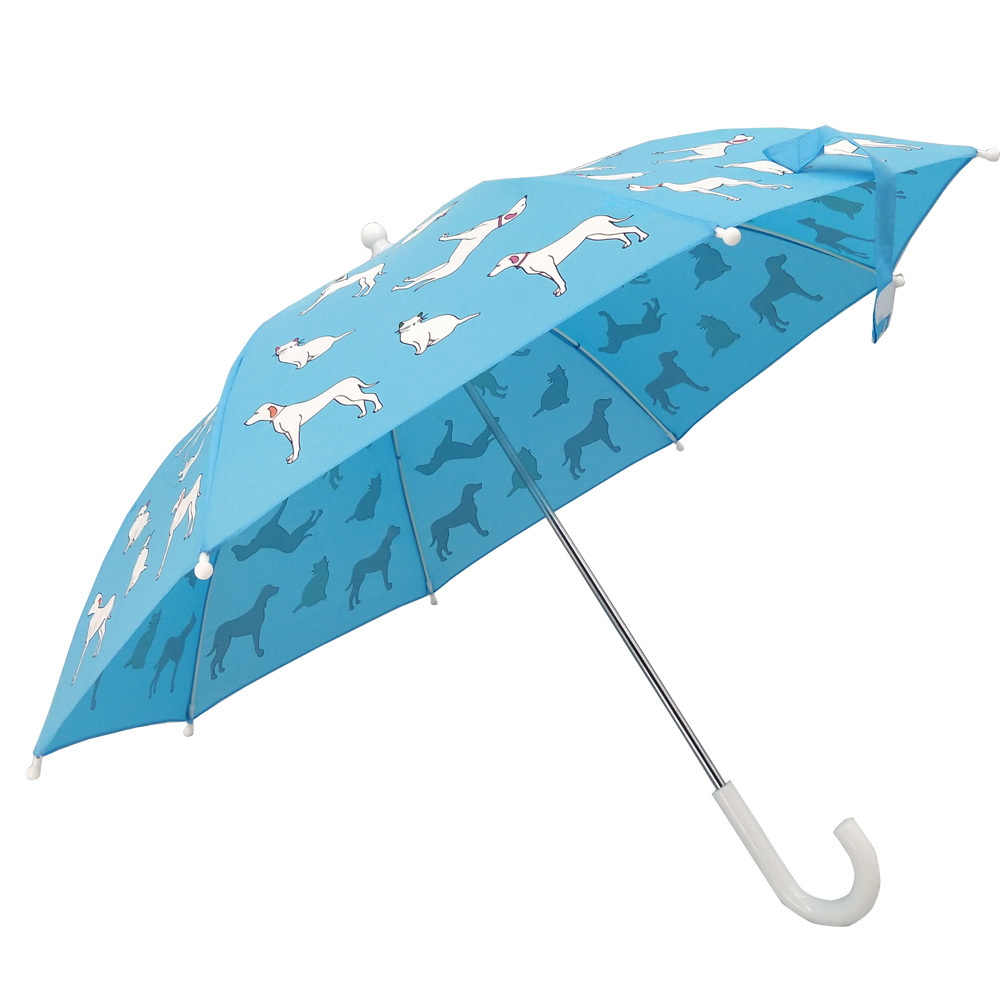 Children Umbrellas 17 Inch 17inch Fancy Design Color Change Magic Print Children Umbrella Plastic J Handle Manual Open,all in 1