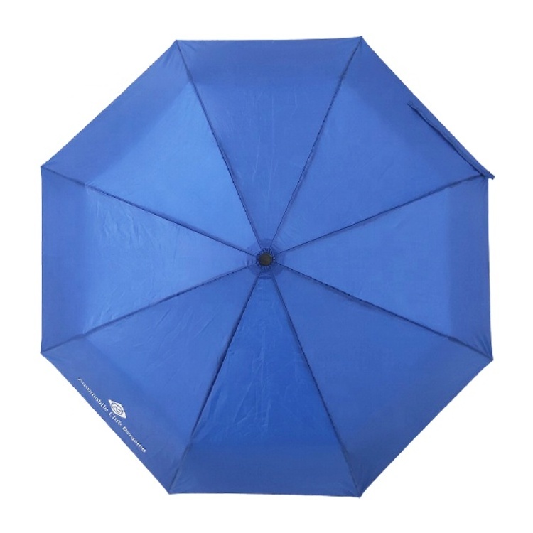 Royal Blue 3 fold umbrella promotional with logo prints custom umbrellas no minimum