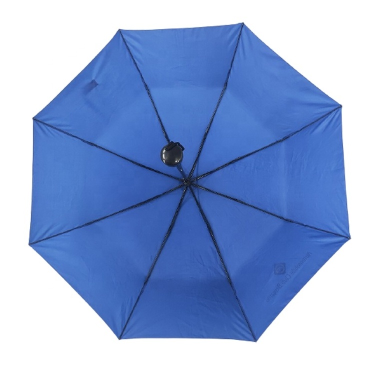 Royal Blue 3 fold umbrella promotional with logo prints custom umbrellas no minimum