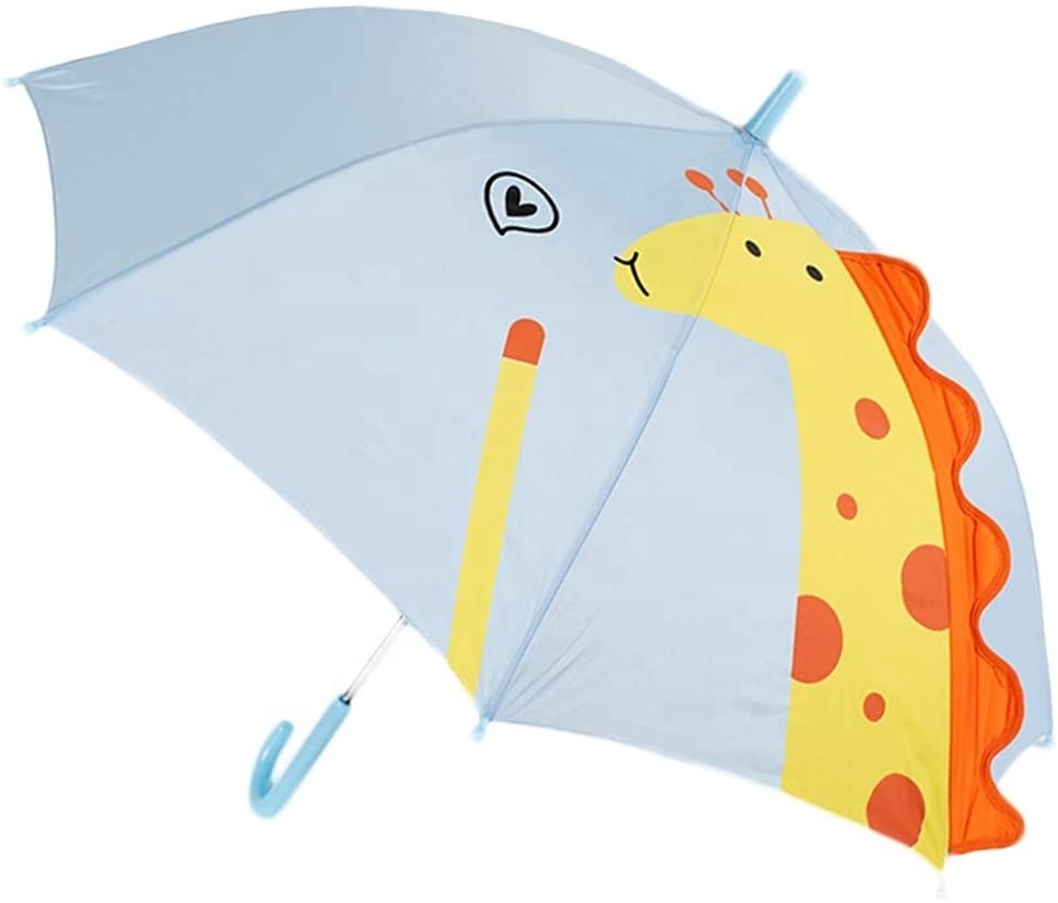 Animal Head Children Carton Umbrella Wholesale for Kids Children Umbrella 45cm Fiberglass Frame Safety Manual Open Kidorable 3D