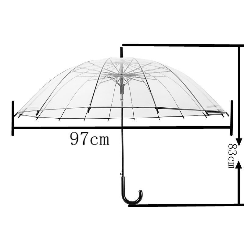 16K  Hight  Quality Clear Poe Straight Umbrella  Large Size Umbrella For  Wedding