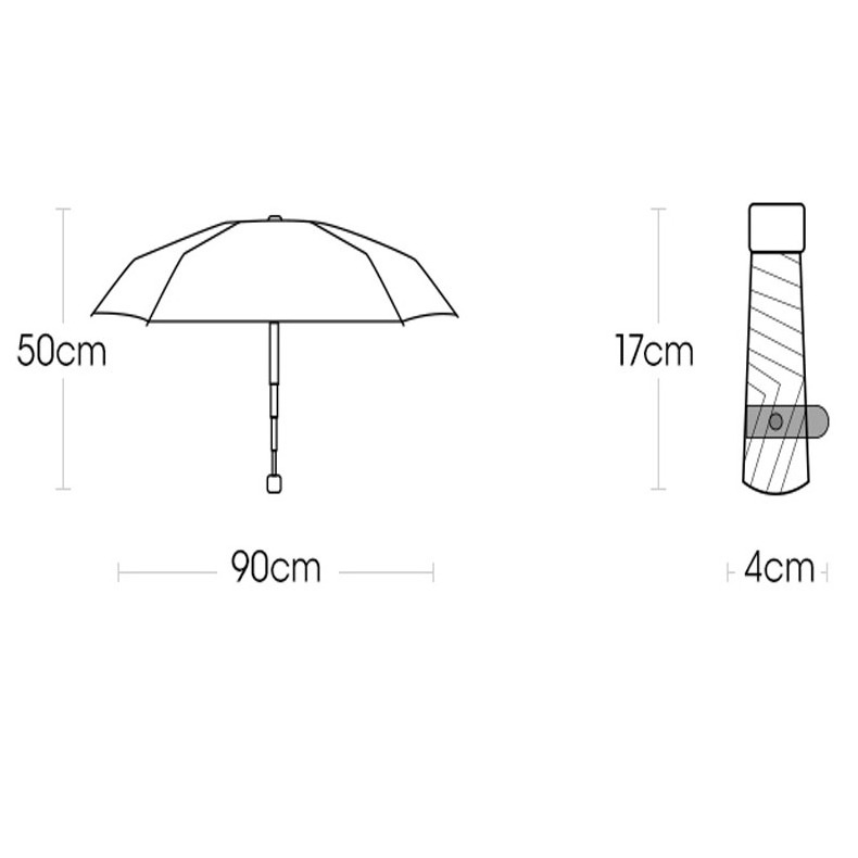 Portable Mini 5 Folding Umbrella UV  Protection Sun And Rain Umbrella With A Case